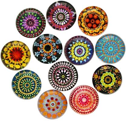 calidad  Factory Customized High Quality Crystal Glass Refrigerator Magnet Fridge Sticker Customized Mandala Holiday Gift Decorate Home fábrica